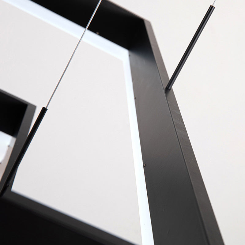 Accesorios de iluminación de lámparas cuadradas modernas araña de metal