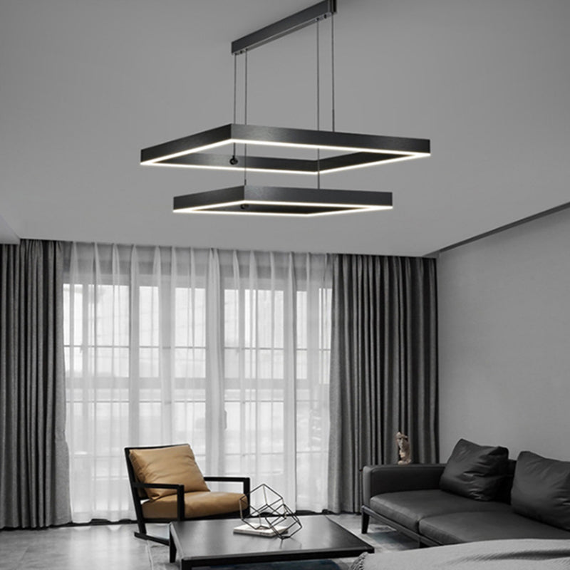 Modern Square Chandelier Light Fixtures Metal Chandelier