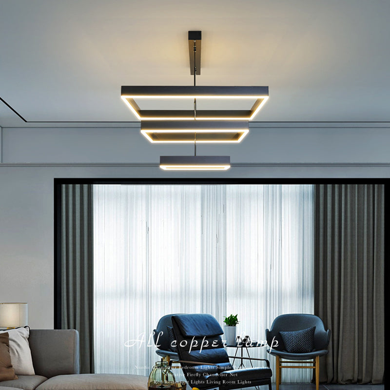Modern Square Chandelier Light Fixtures Metal Chandelier