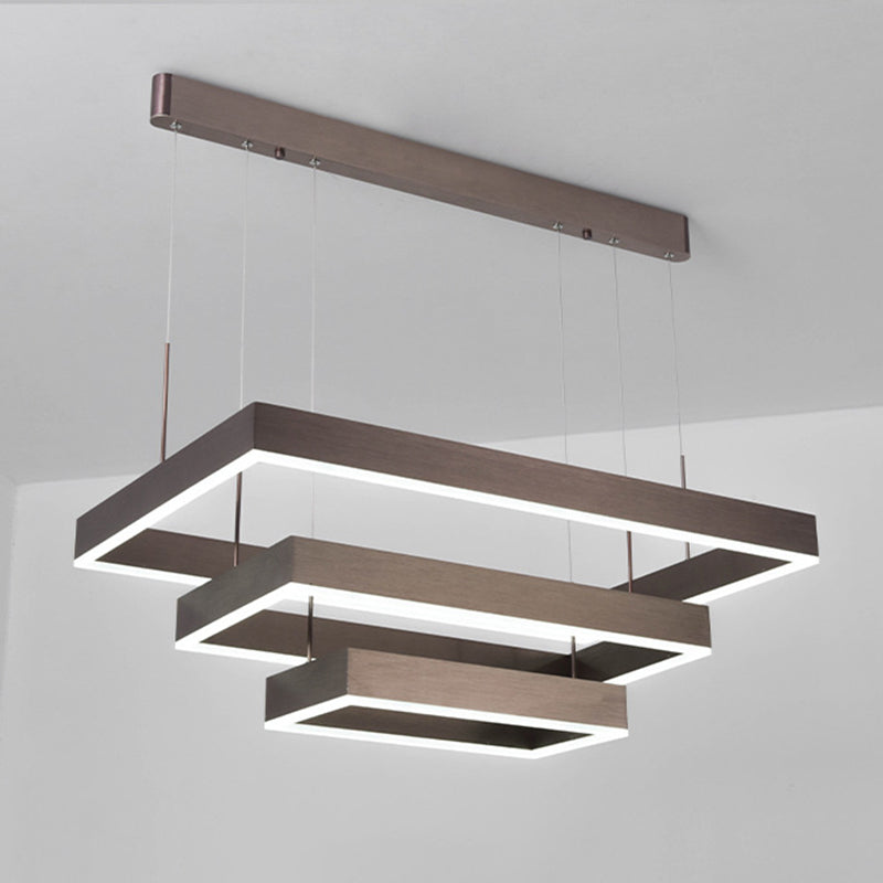 Luces colgantes de metal modernos de iluminación colgante cuadrado
