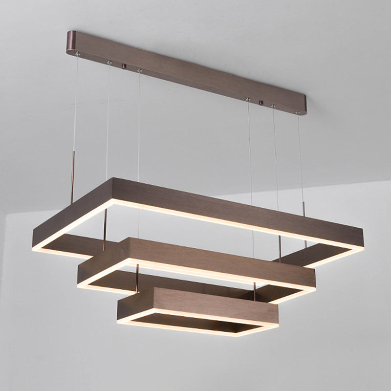 Luces colgantes de metal modernos de iluminación colgante cuadrado