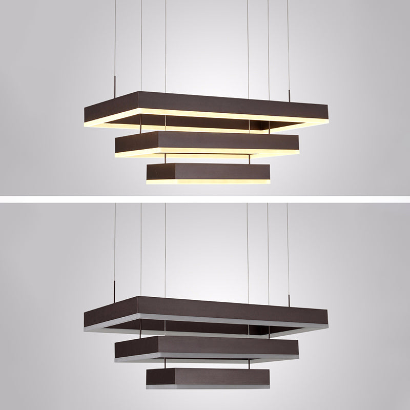 Luces colgantes de metal modernos de iluminación colgante cuadrado