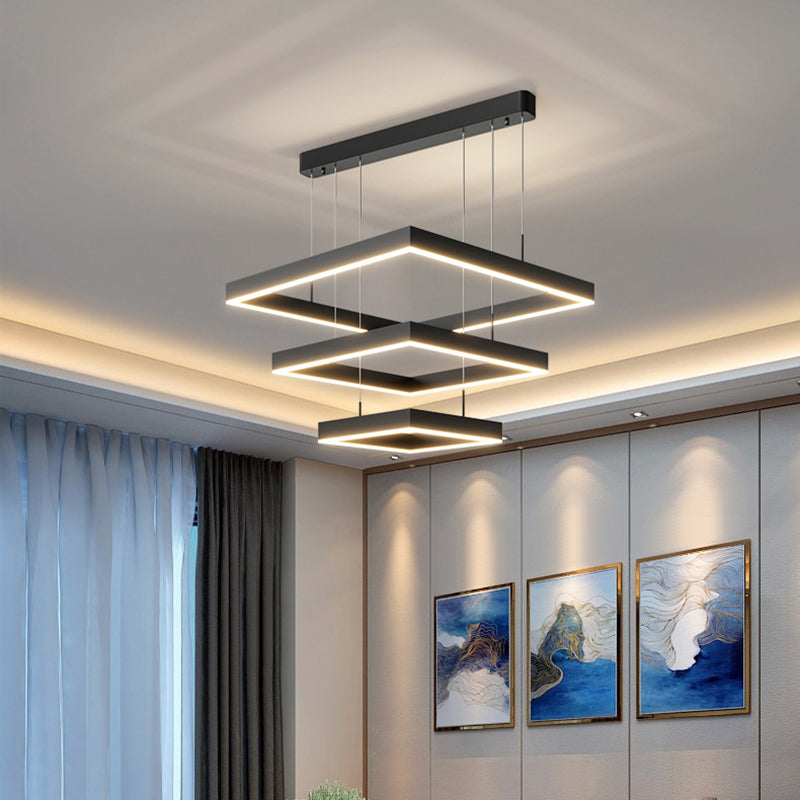 Luz de iluminación colgante cuadrado moderno kit de luz colgante de metal