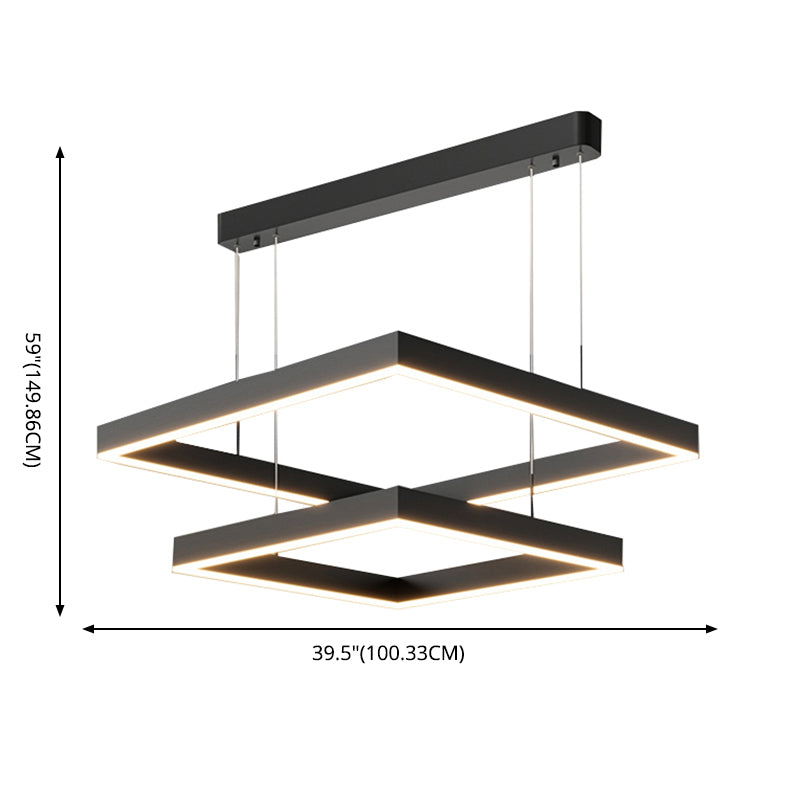 Luz de iluminación colgante cuadrado moderno kit de luz colgante de metal