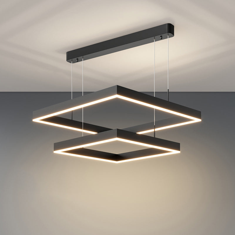 Luz de iluminación colgante cuadrado moderno kit de luz colgante de metal