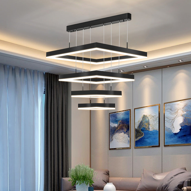 Simplicità Apparecchio di illuminazione a sospensione quadrata ACRILICA APPEGGIAMENTO APPEGGIAMENTO PER IL RISTORANTE