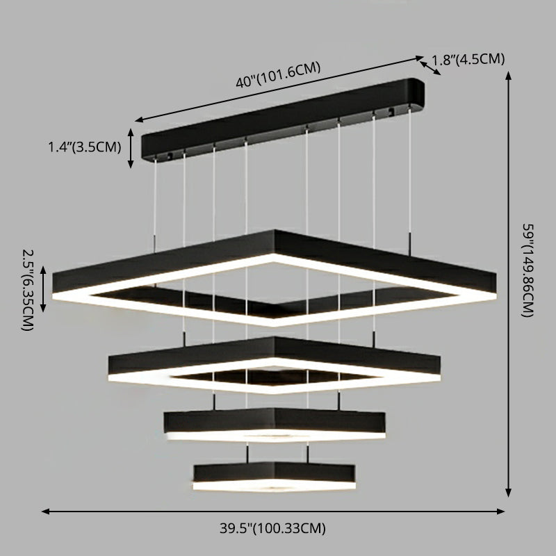 Simplicità Apparecchio di illuminazione a sospensione quadrata ACRILICA APPEGGIAMENTO APPEGGIAMENTO PER IL RISTORANTE