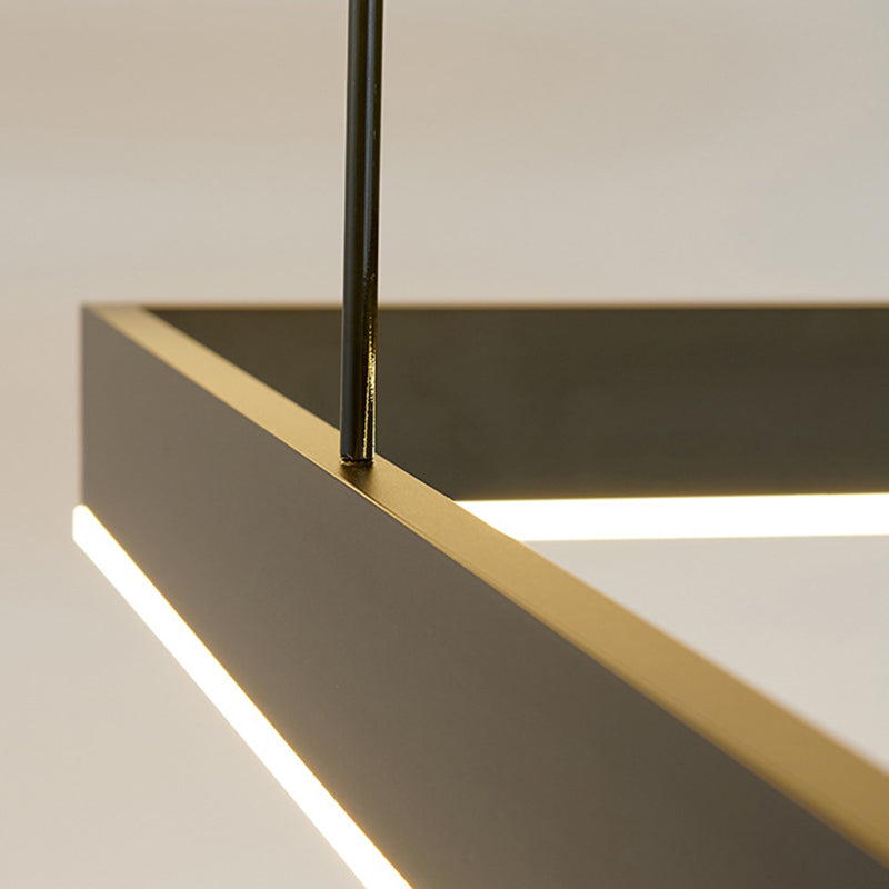 Moderne eenvoud kwadraat hanglager kroonluchter acrylhangende lamp voor woonkamer