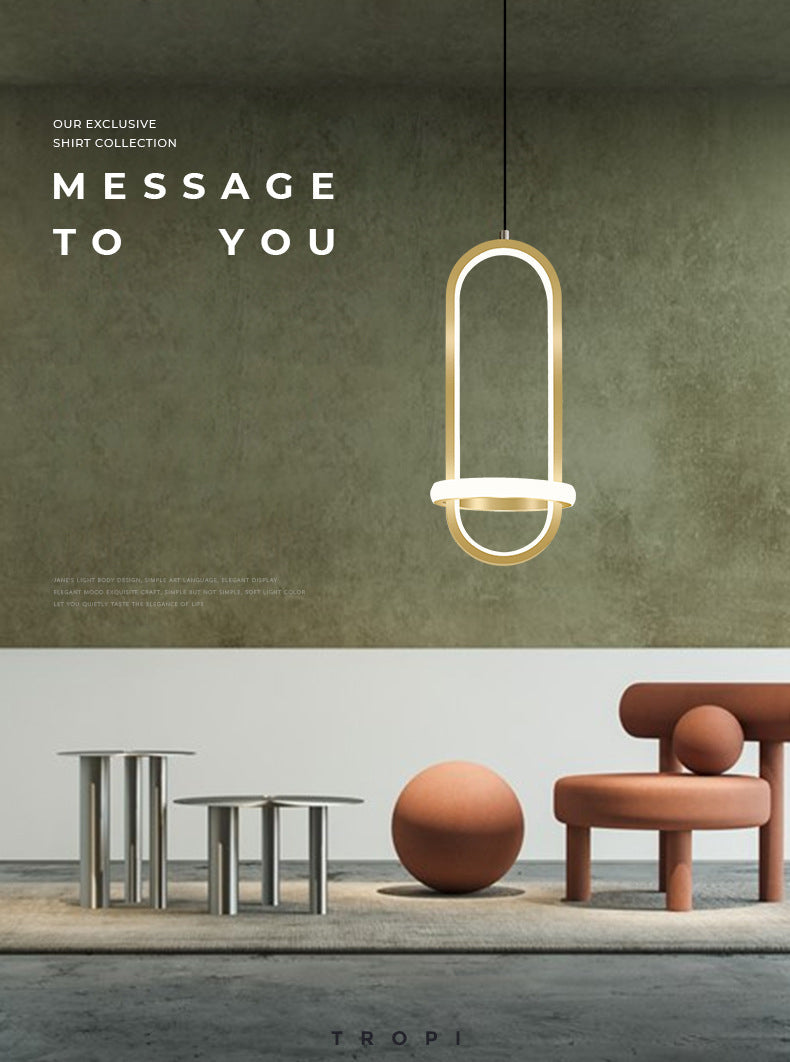 Round  Shape LED Pendant Lamp Modern Minimalist Metal Hanging Lamp for Dining Table