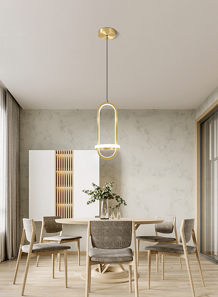 Runde Form LED -Anhängerlampe moderne minimalistische Metallhanglampe für Esstisch