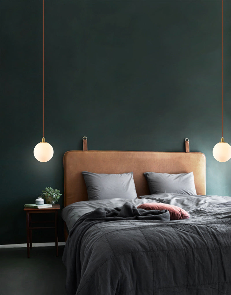 Nordic Modern Spherical Shape Pendant Light Frosted White Glass 1 Light  Suspension Light  for Bedroom