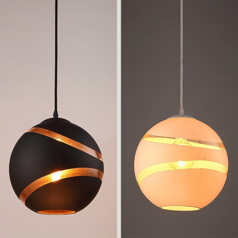 Contemporary Design Globe Hanging Lamp Frosted Glass Shade 1 Light  Pendant Light for Restaurant