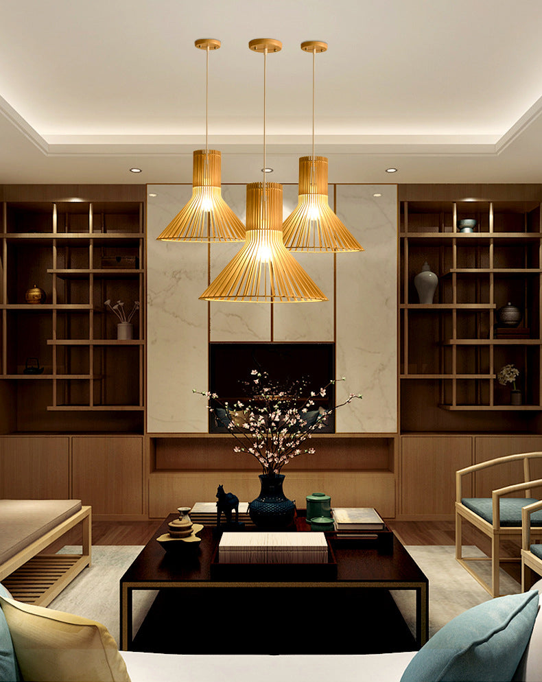 1 plafonnier léger des plafonniers créatifs moderne en bois pour le magasin de vêtements