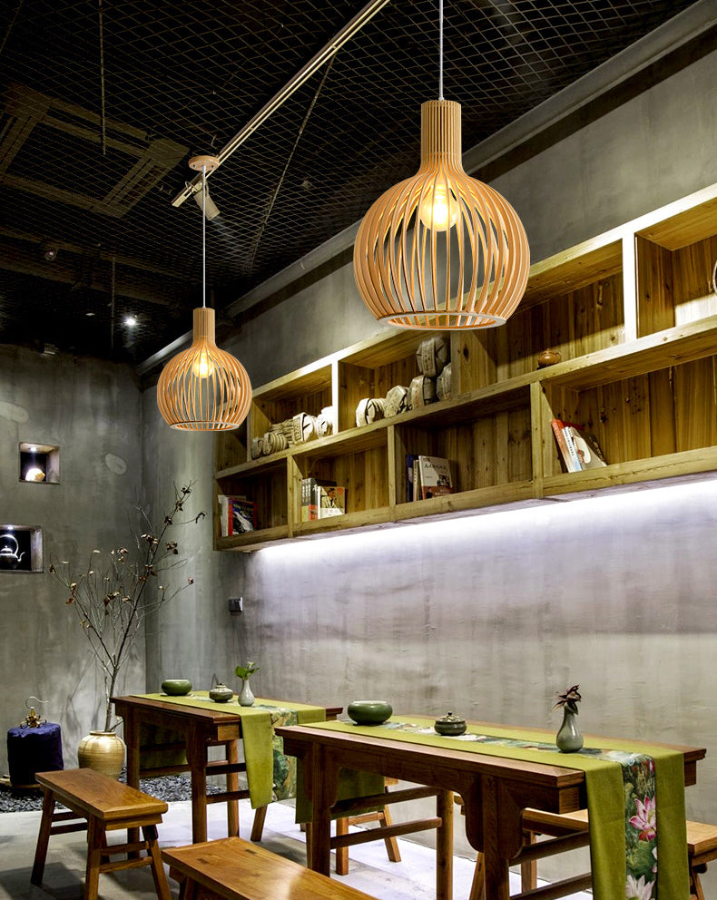 1 plafonnier léger des plafonniers créatifs moderne en bois pour le magasin de vêtements