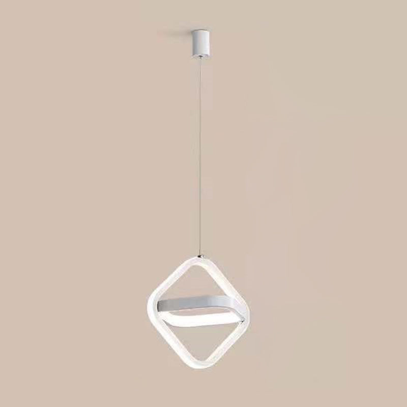 Geometrical Shape LED Pendant Lamp Modern Minimalist Metal Hanging Lamp for Living Room