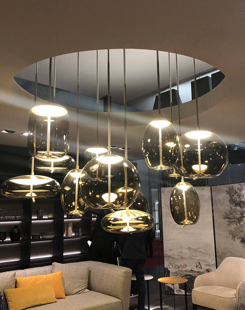 Modern plafond hanglamp met schaduwglas 1 lichte druppel hanger