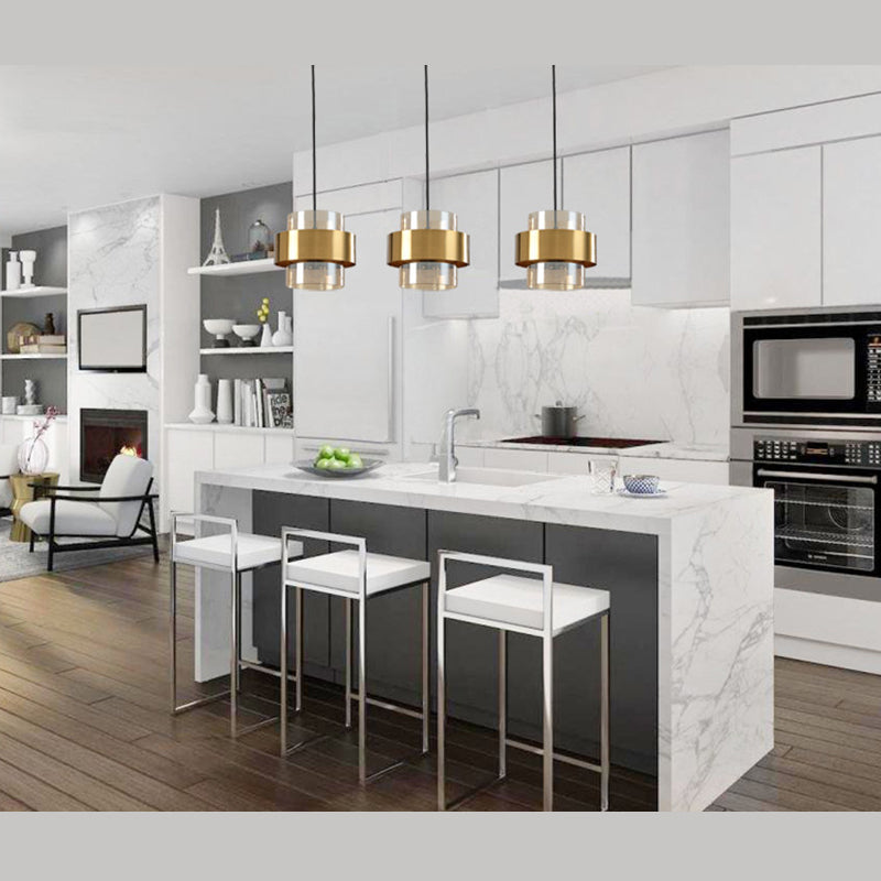 1 éclairage pendentif à cylindre léger moderne simplicité en verre pendant plafond pour restaurant