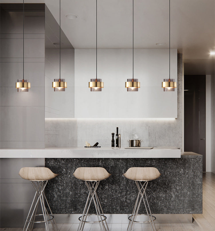 1 éclairage pendentif à cylindre léger moderne simplicité en verre pendant plafond pour restaurant