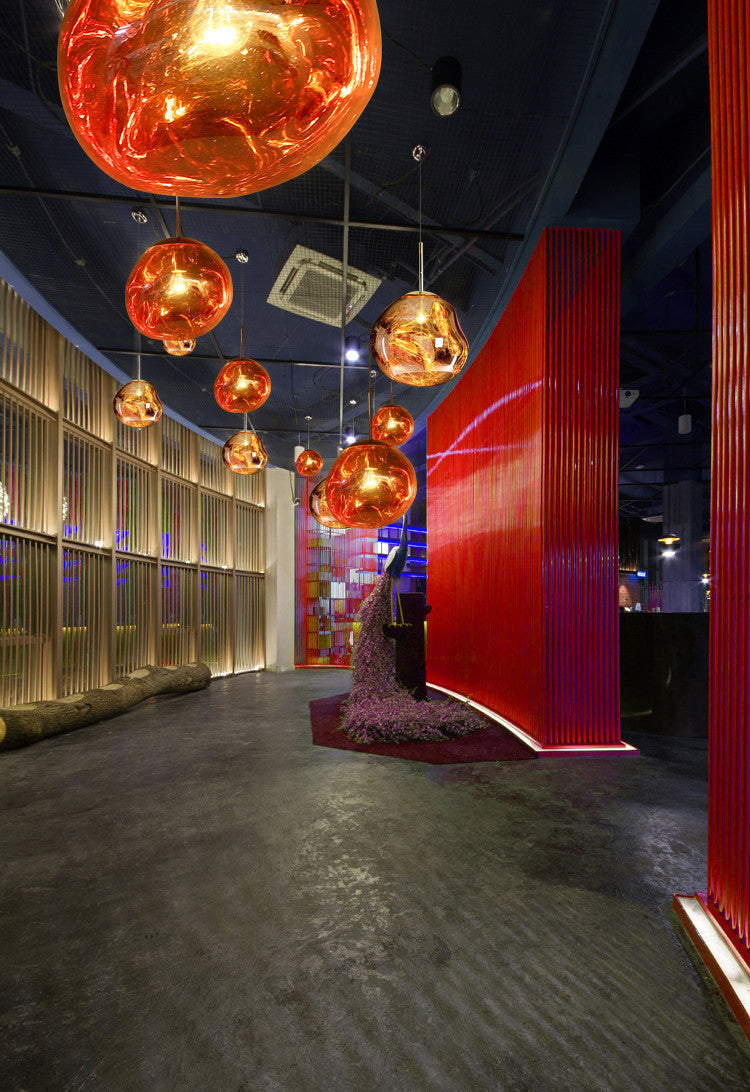 Luci a soffitto appeso a roccia Mid-secolo creatività moderna di vetro soffiato a sospensione a sospensione per il ristorante