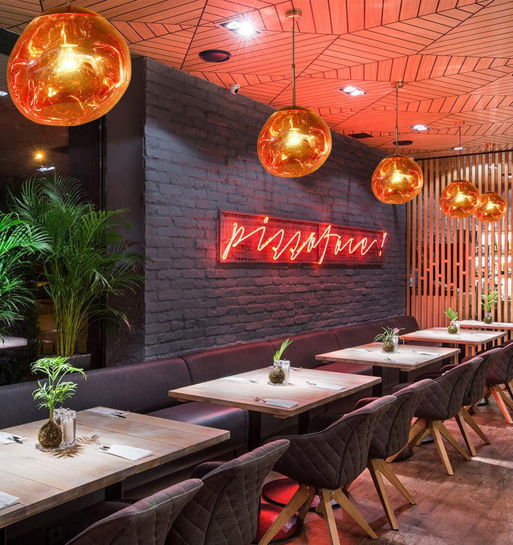 Luci a soffitto appeso a roccia Mid-secolo creatività moderna di vetro soffiato a sospensione a sospensione per il ristorante