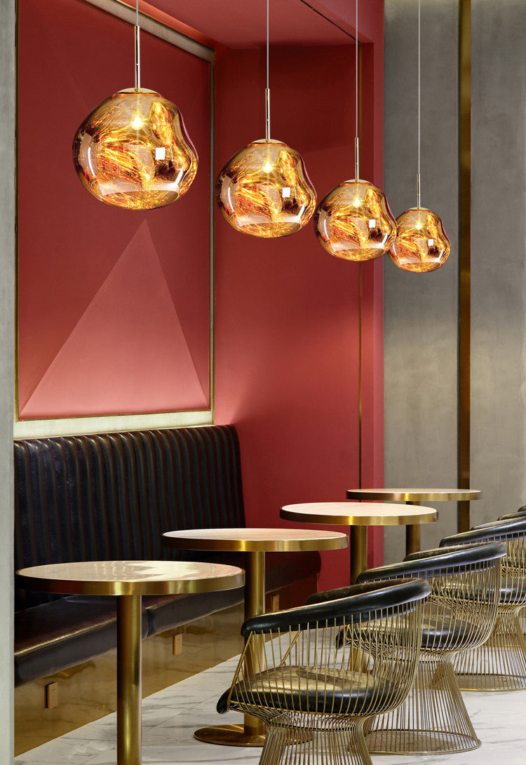 Luci a soffitto appeso a roccia Mid-secolo creatività moderna di vetro soffiato a sospensione a sospensione per il ristorante