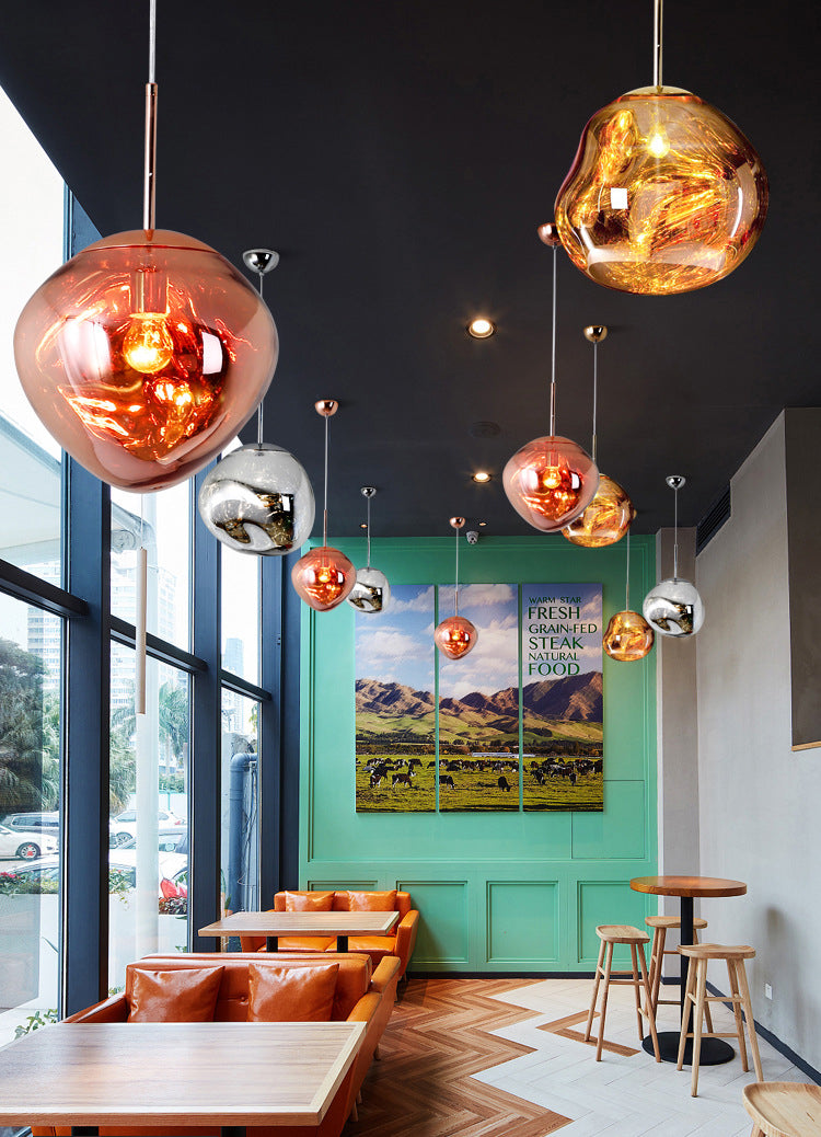 Luci a soffitto appeso a roccia Mid-secolo creatività moderna di vetro soffiato a sospensione a sospensione per il ristorante