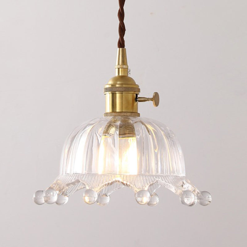 1 Light Ceiling Light Modern Transparent Glass Ceiling Fixture for Restaurant
