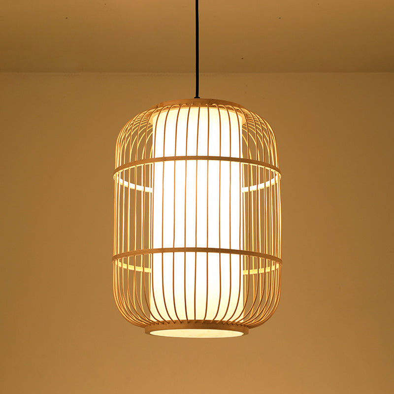 Chinese Pendant Lighting Fixtures Bamboo Hanging Light with Hanging Cord for Restaurant
