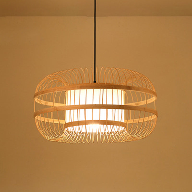Chinese Pendant Lighting Fixtures Bamboo Hanging Light with Hanging Cord for Restaurant