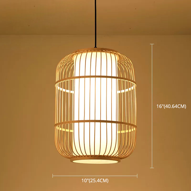 Chinese Pendant Lighting Fixtures Bamboo Hanging Light with Hanging Cord for Restaurant