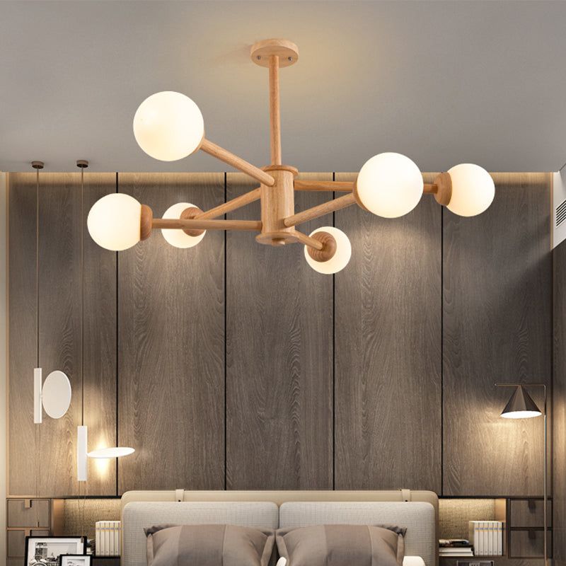 Originele houten moleculaire styling kroonluchter moderne eenvoud stijl woonkamer verlichting armatuur