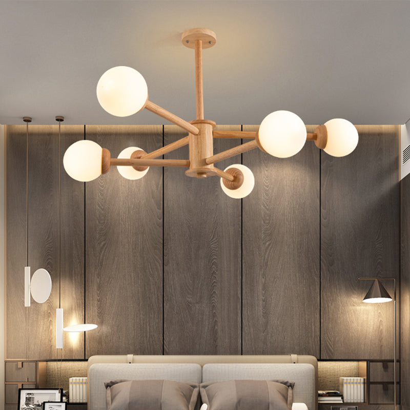 Original Wood Molecular Styling Chandelier Modern Simplicity Style Living Room Lighting Fixture