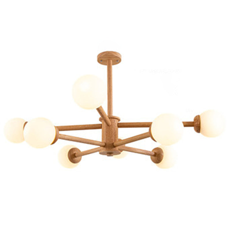 Araña de estilo molecular de madera original simplicidad moderna estilo accesorio de iluminación de sala de estar