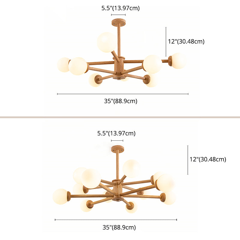 Originele houten moleculaire styling kroonluchter moderne eenvoud stijl woonkamer verlichting armatuur