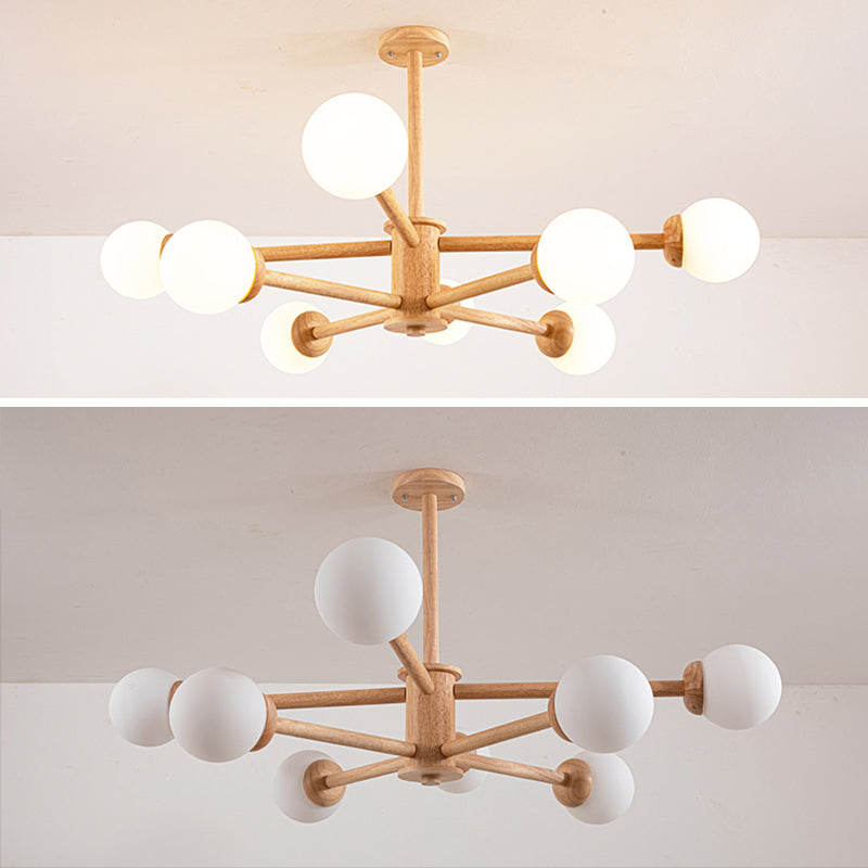 Original Wood Molecular Styling Chandelier Modern Simplicity Style Living Room Lighting Fixture