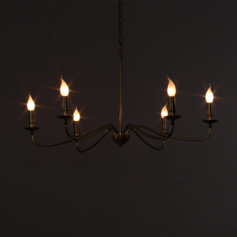 6-LIGHTS AMÉRICAUX VINTAGE VINTAGE CUP CUP CUPPORT CURPLE CHANDELER CHANDLESTICK HAUTER DESCEUR 37,8 "LAMPE SUSPENSION DE LA SAUTE