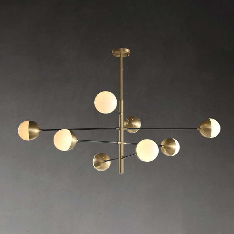 Lampadella in ottone in ottone in stile post-moderno in metallo + glass sfera di stile molecolare accompagnamento in oro