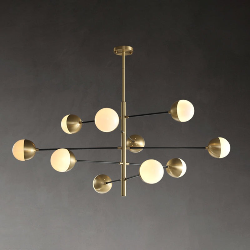 Lampadella in ottone in ottone in stile post-moderno in metallo + glass sfera di stile molecolare accompagnamento in oro