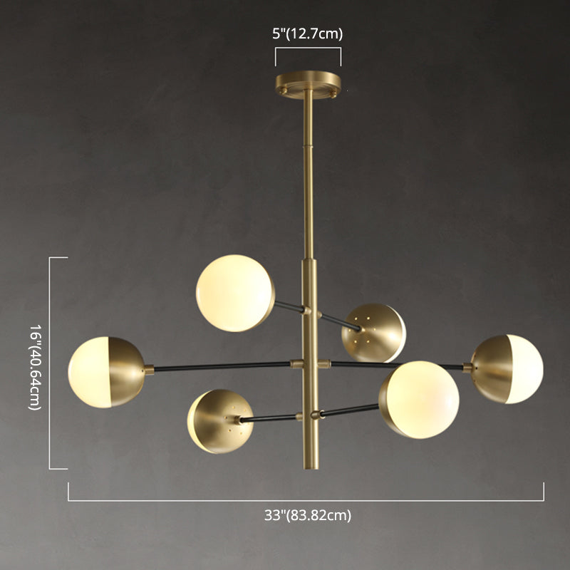 Lampadella in ottone in ottone in stile post-moderno in metallo + glass sfera di stile molecolare accompagnamento in oro