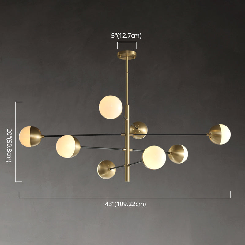 Lampadella in ottone in ottone in stile post-moderno in metallo + glass sfera di stile molecolare accompagnamento in oro