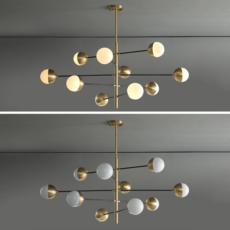 Lampadella in ottone in ottone in stile post-moderno in metallo + glass sfera di stile molecolare accompagnamento in oro