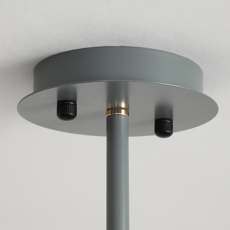 8-Light Contemporary Simplicity Glass Chandelier Round Metal Sheet Design Molecular Styling Lighting Pendant