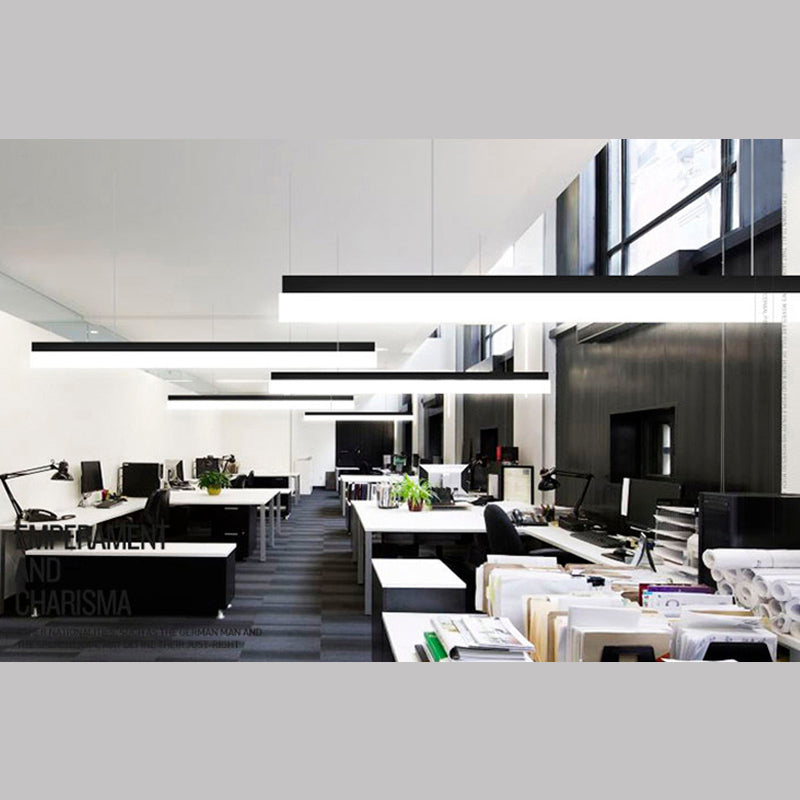 Schleiche rechteckige lineare Anhängerbeleuchtung Einfaches Acryl -LED -Büro hängende Anhänger Licht