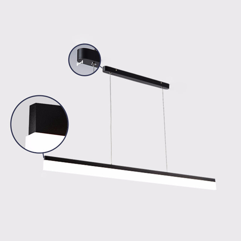 Éclairage pendentif linéaire rectangulaire mince simple