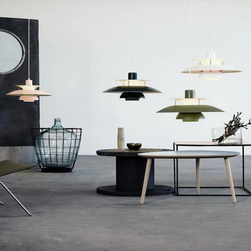 Lámpara colgante de sombra de platillo volador nórdico moderno 1 lámpara de colgación de luz para sala de estar