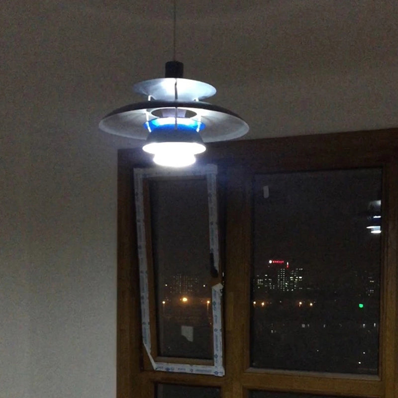 Lámpara colgante de sombra de platillo volador nórdico moderno 1 lámpara de colgación de luz para sala de estar