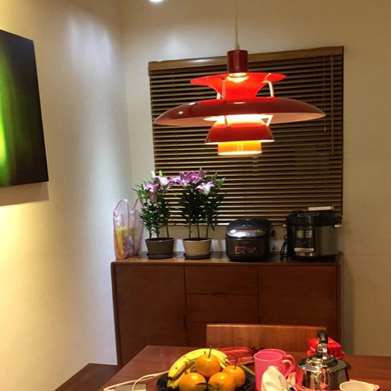 Lámpara colgante de sombra de platillo volador nórdico moderno 1 lámpara de colgación de luz para sala de estar