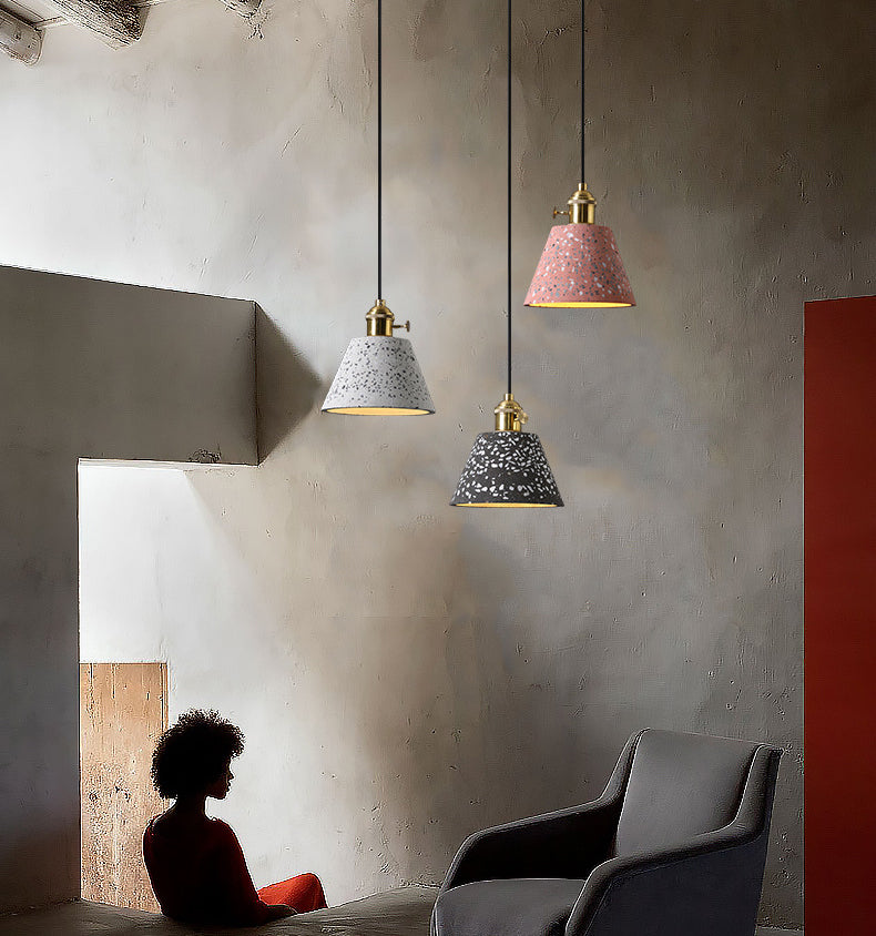 Plafonds pendentif en pierre avec une teinte moderne 1 pendentif lumineux