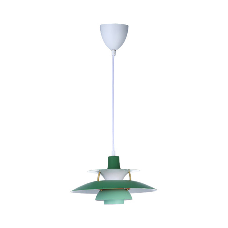 1 niveaux concentriques en couches légères lampe à pension nordique lampe suspendue en métal pour salle à manger