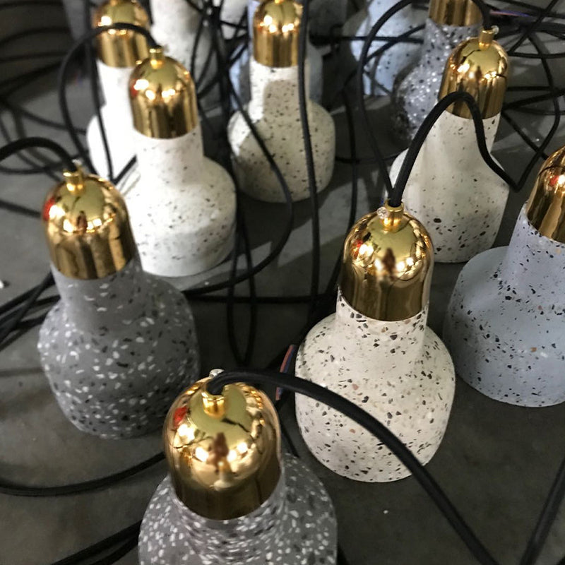 Luci a soffitto a sospensione moderna cilindri pietra 1 ciondolo leggero lampada